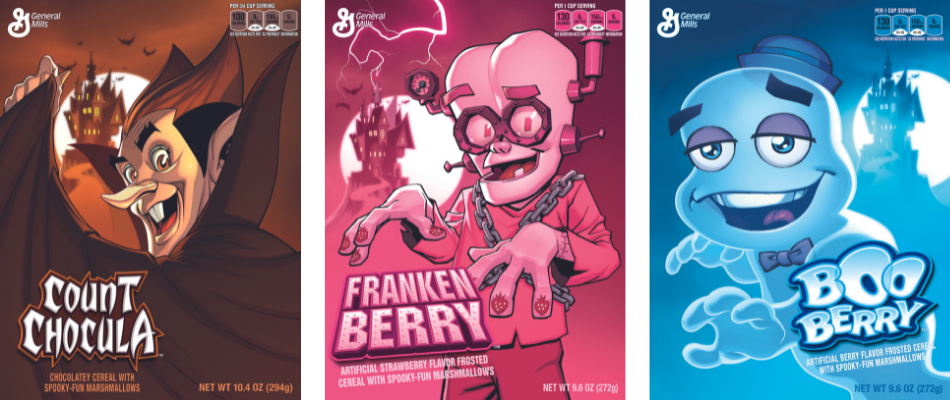 Monster Cereals drawn by DC Comics