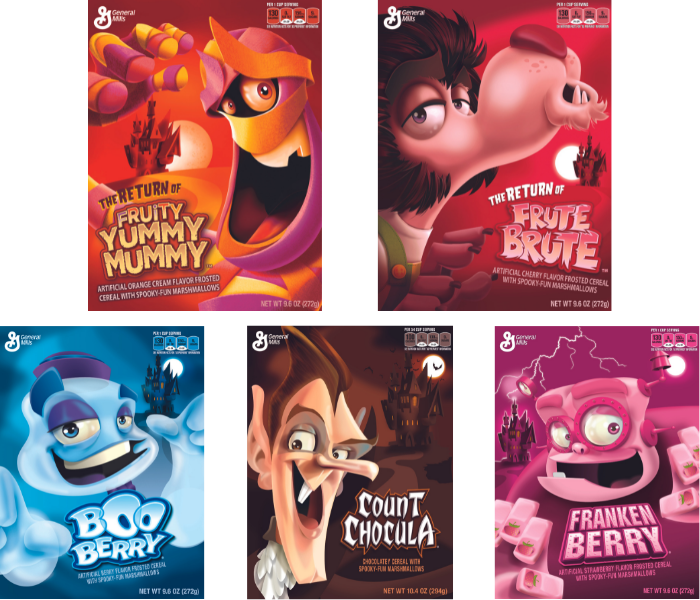 2013 Monster Cereal boxes