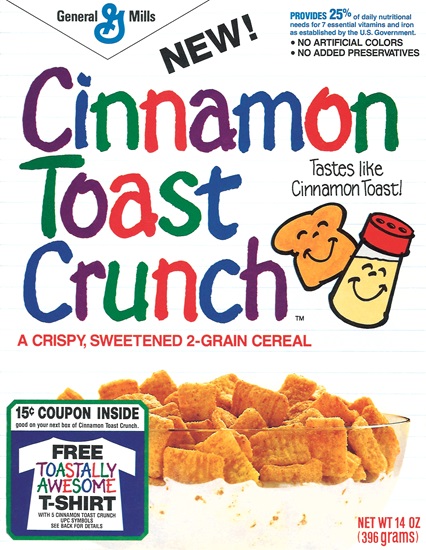 1983 Cinnamon Toast Crunch cereal box