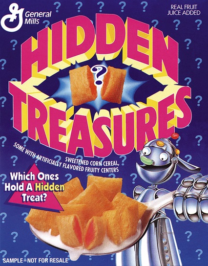 1993 Hidden Treasures cereal box