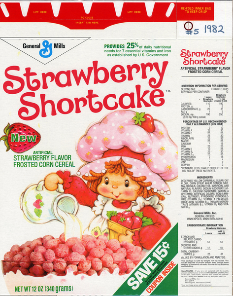 1982 Strawberry Shortcake cereal box
